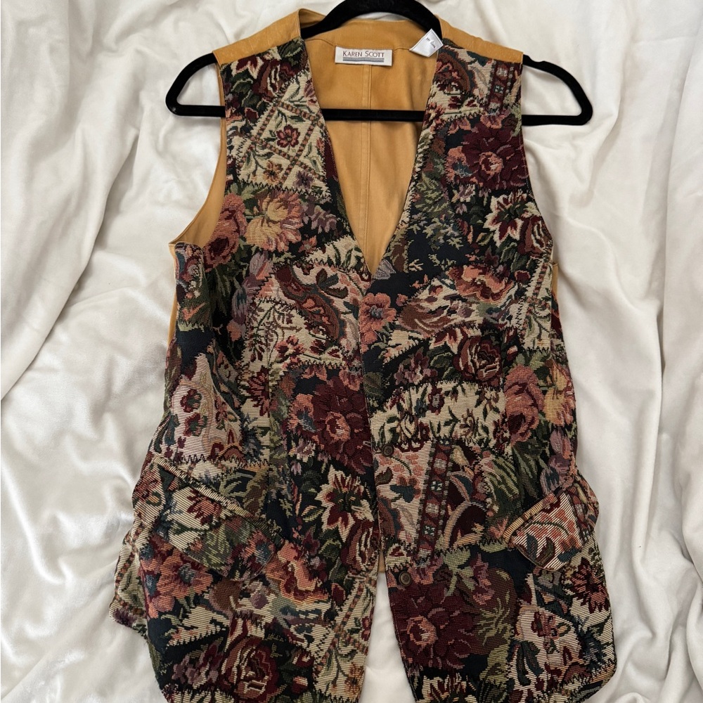 Karen Scott Multicolor Tapestry Jacket